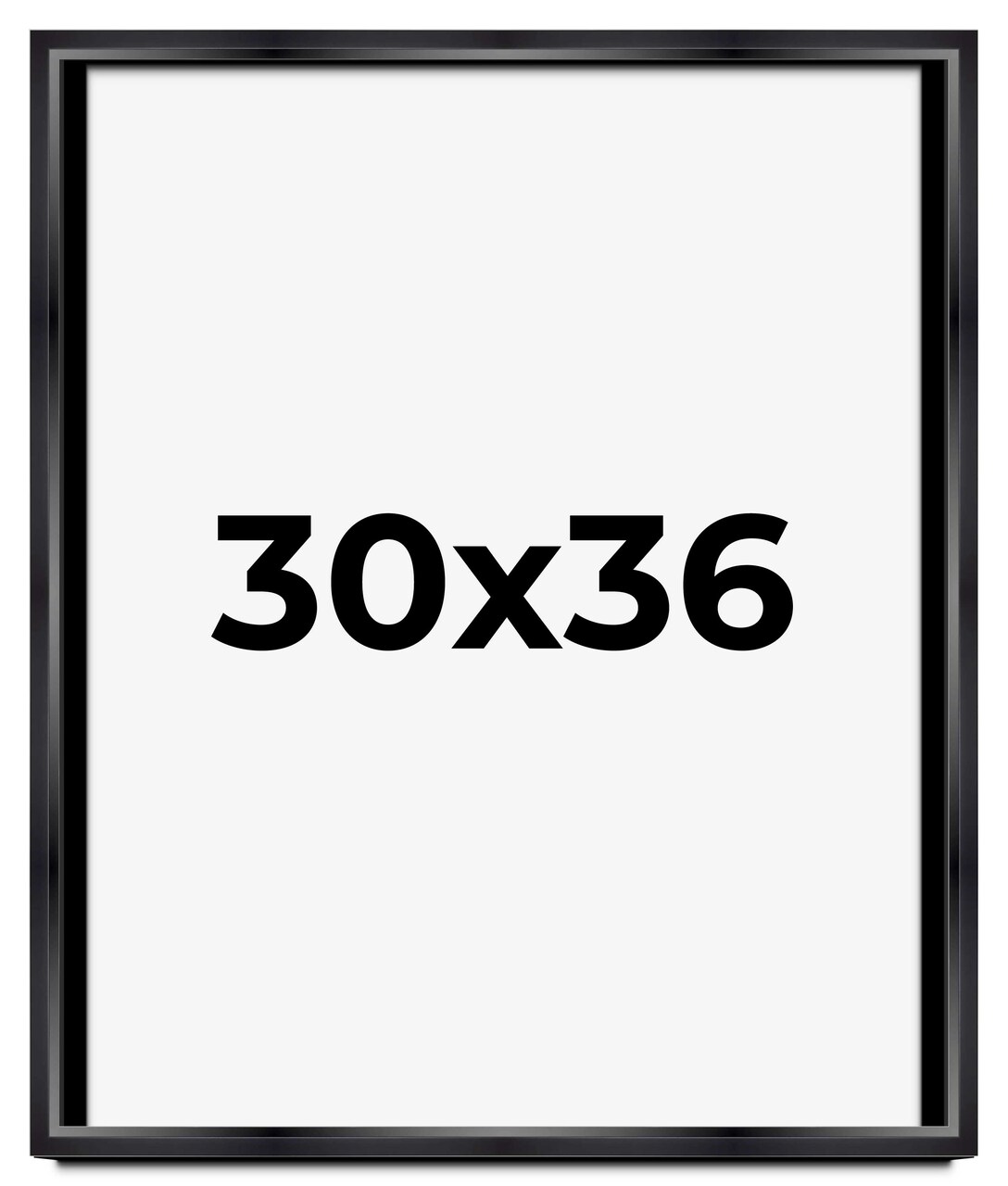 30x36 Minimalist Shadow Box Black Picture Frame - UV Acrylic, Backing, Hanging Hardware